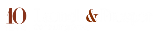 Launch & Prosper Consulting Group 10 Years anniversary logo.