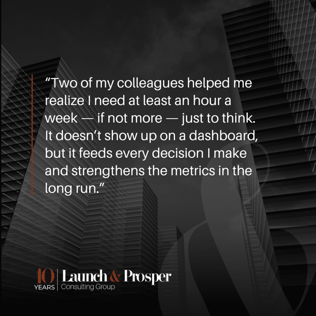 Quote graphic from Launch & Prosper Consulting Group