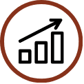 Line bar graph line art